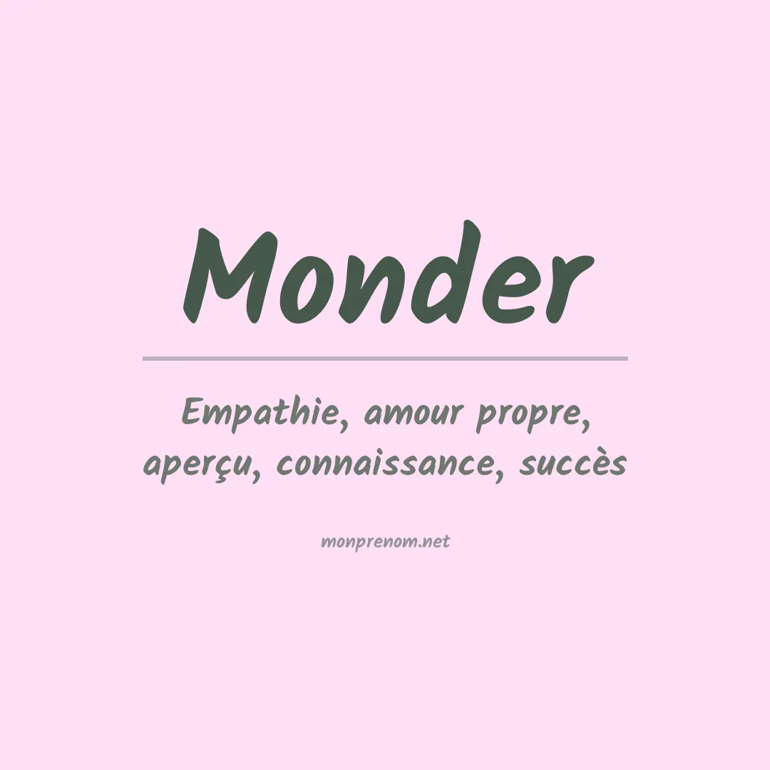 Signification du prénom Monder