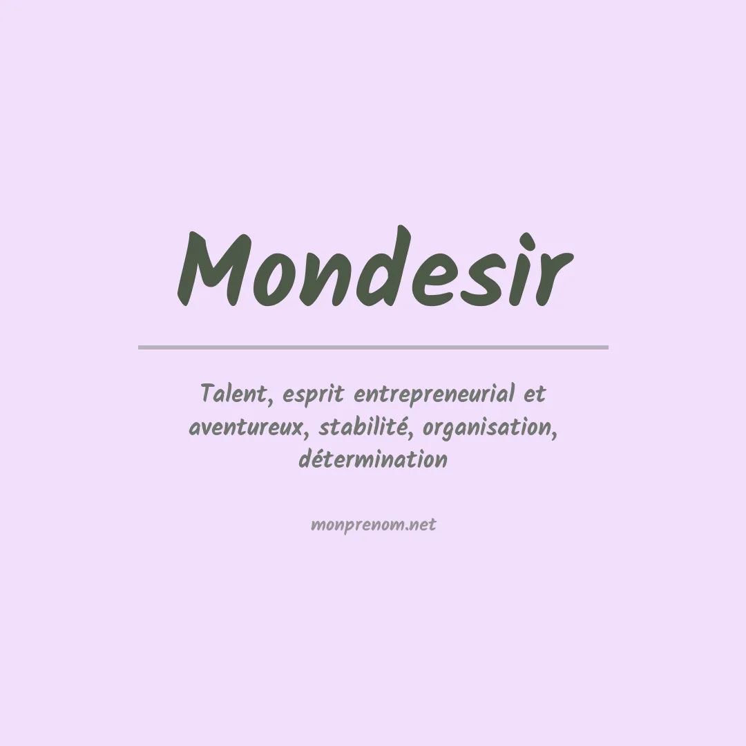 Signification du prénom Mondesir