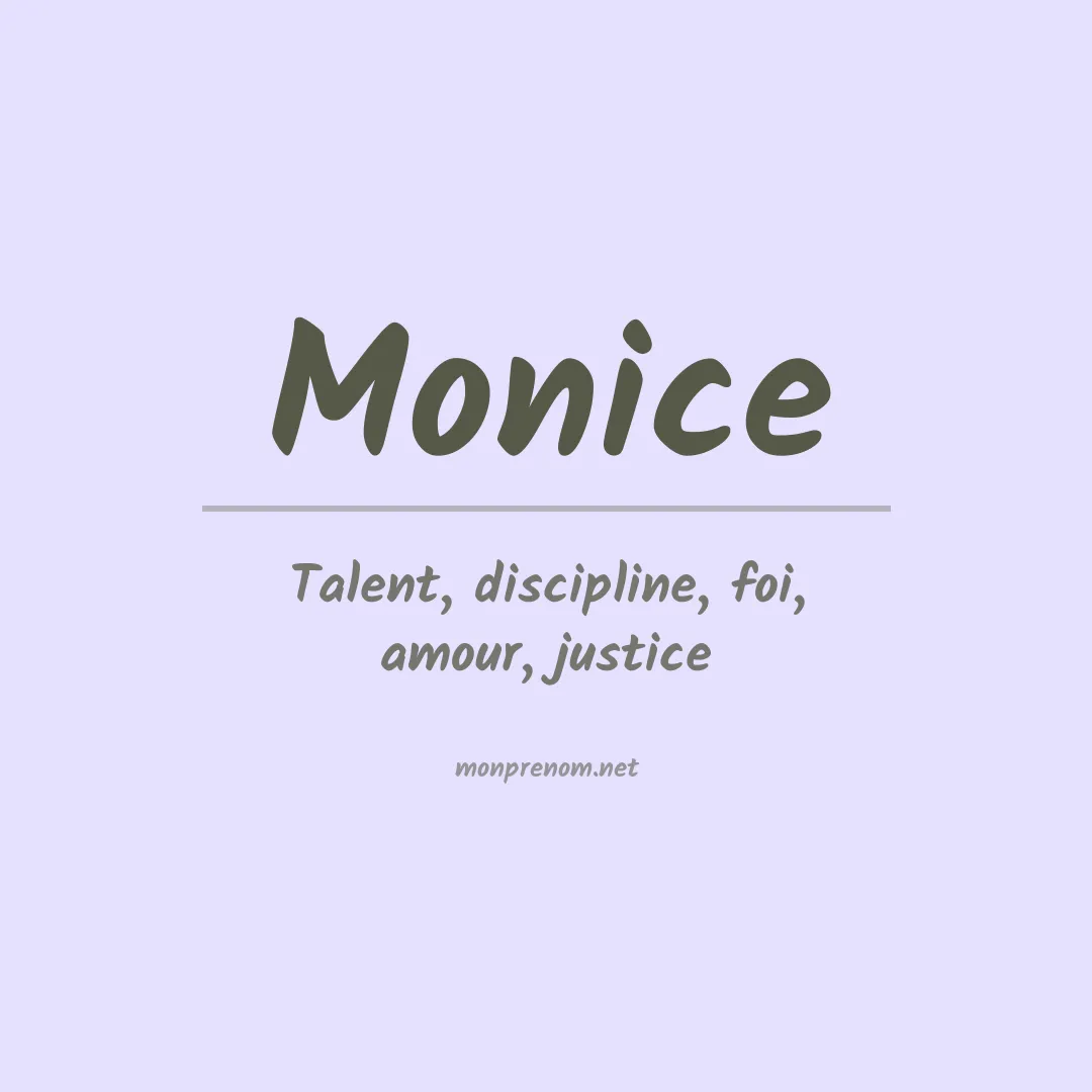 Signification du prénom Monice