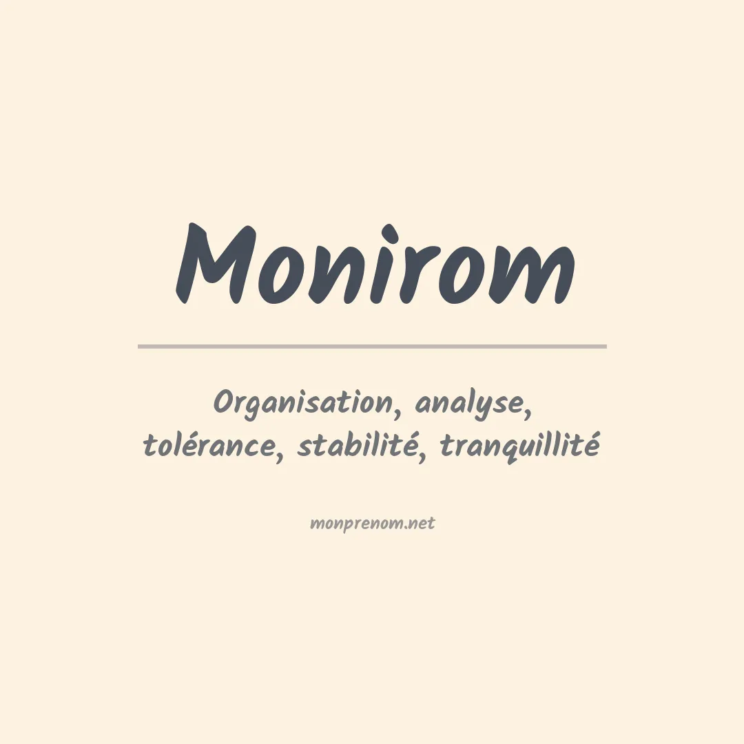 Signification du prénom Monirom