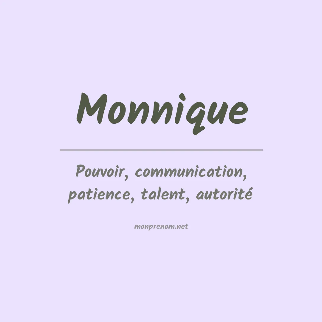 Signification du prénom Monnique