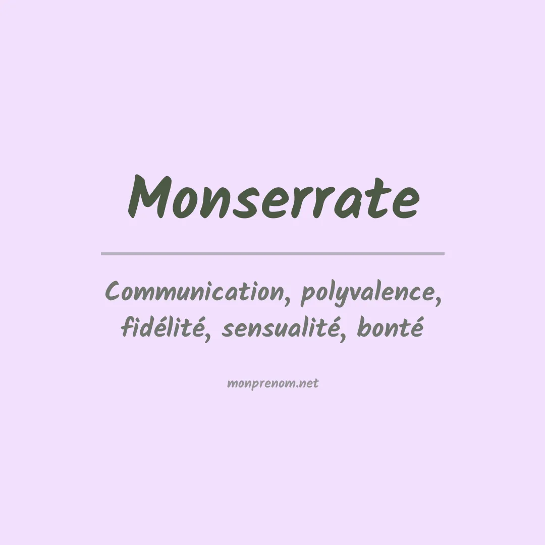 Signification du prénom Monserrate