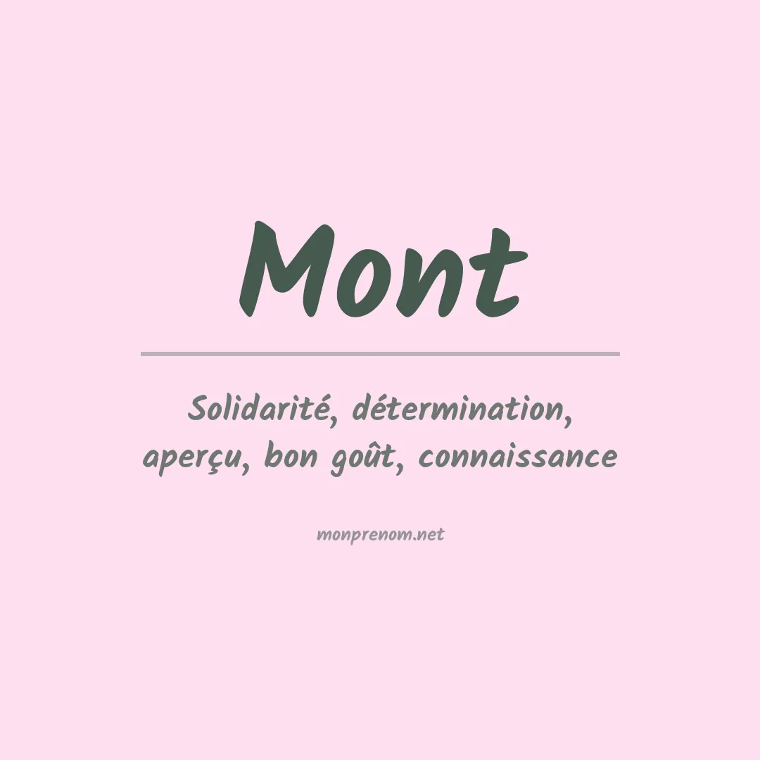 Prénom Mont