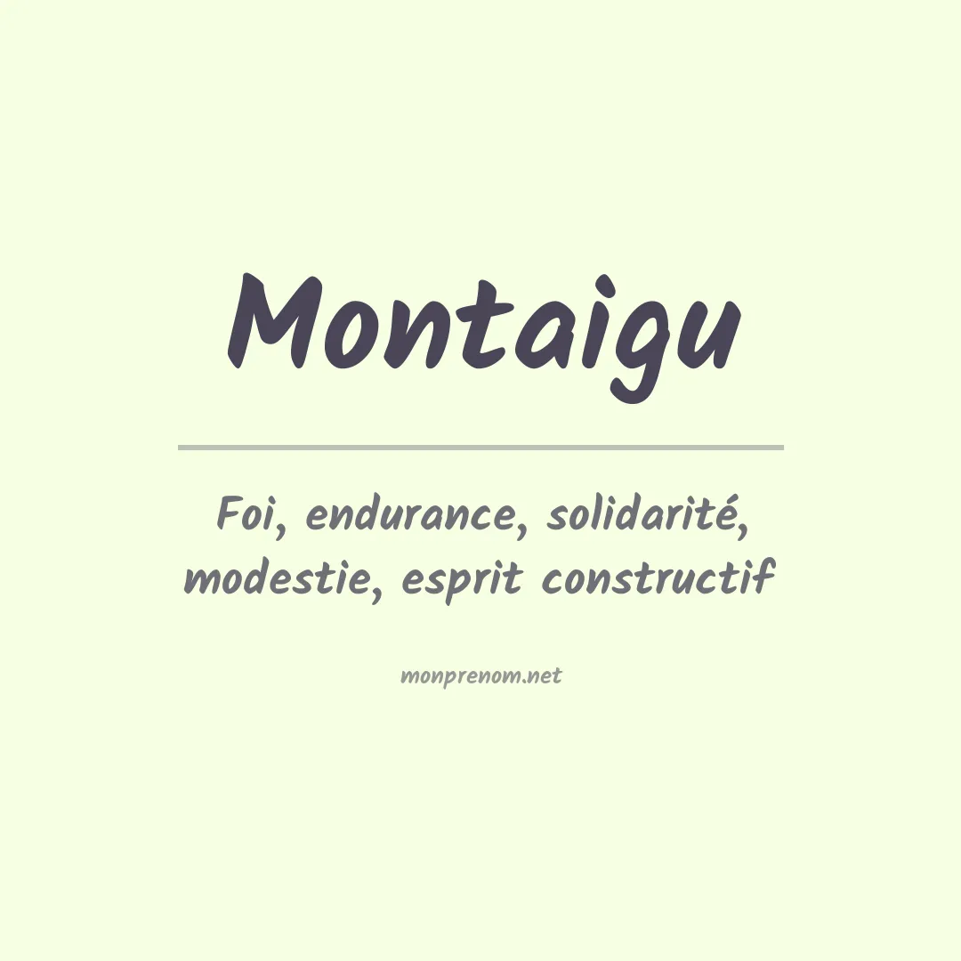 Signification du prénom Montaigu