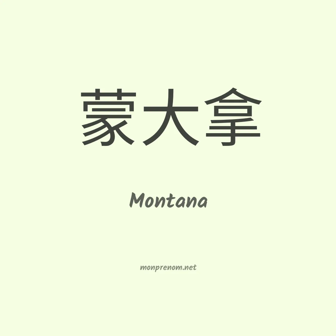 Montana en chinois