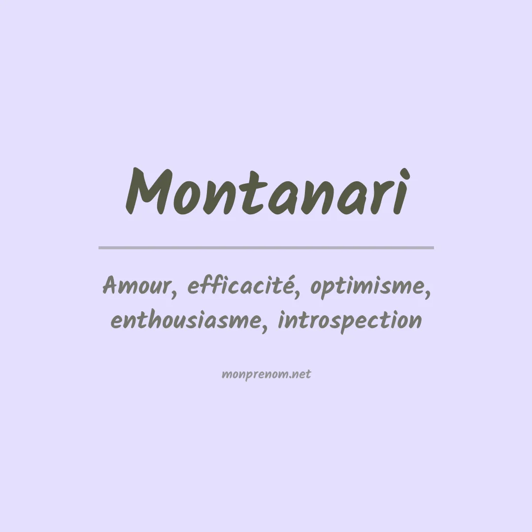 Signification du prénom Montanari