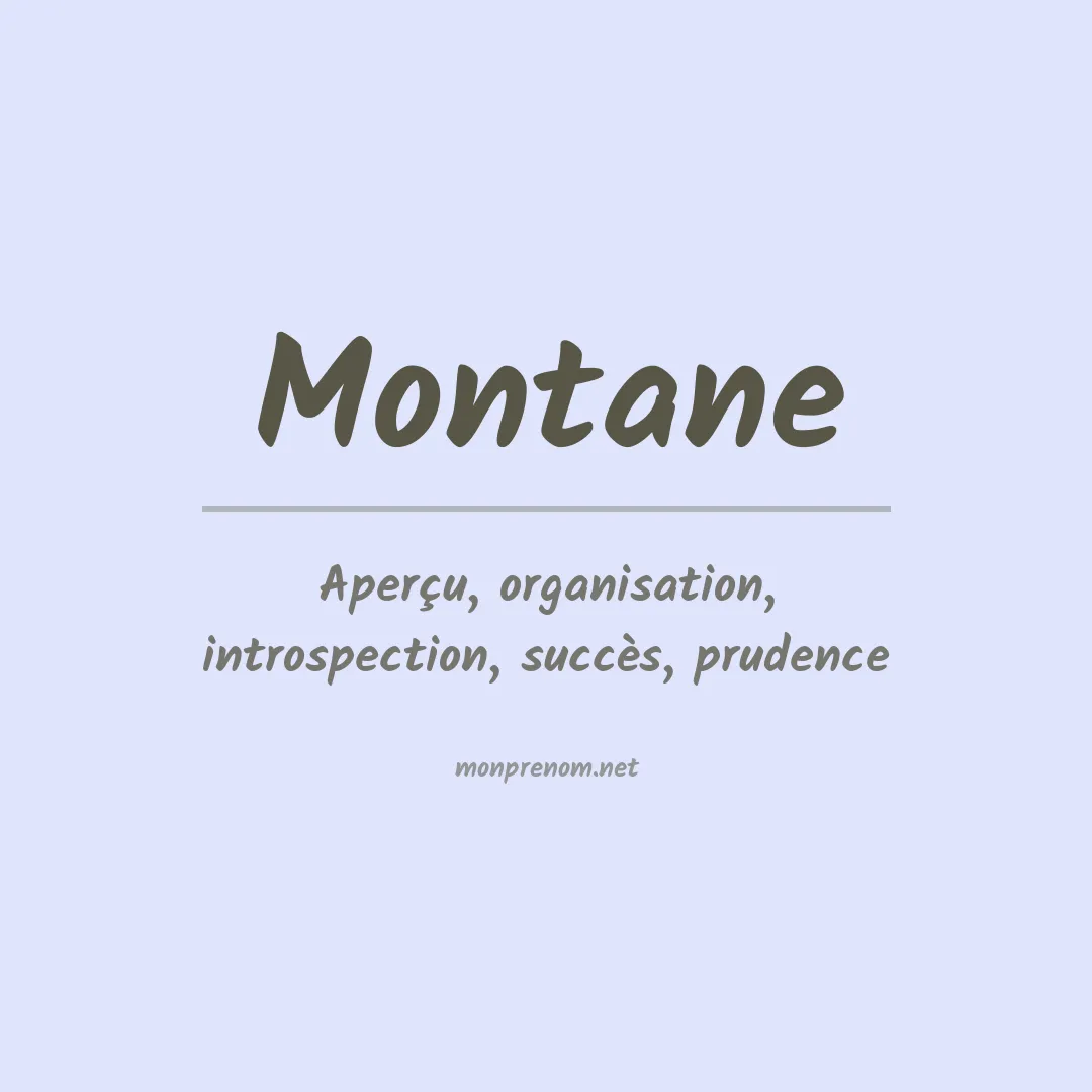 Signification du prénom Montane