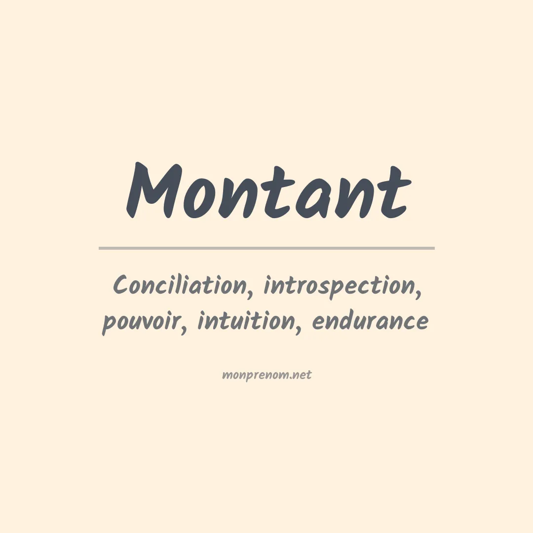 Signification du prénom Montant