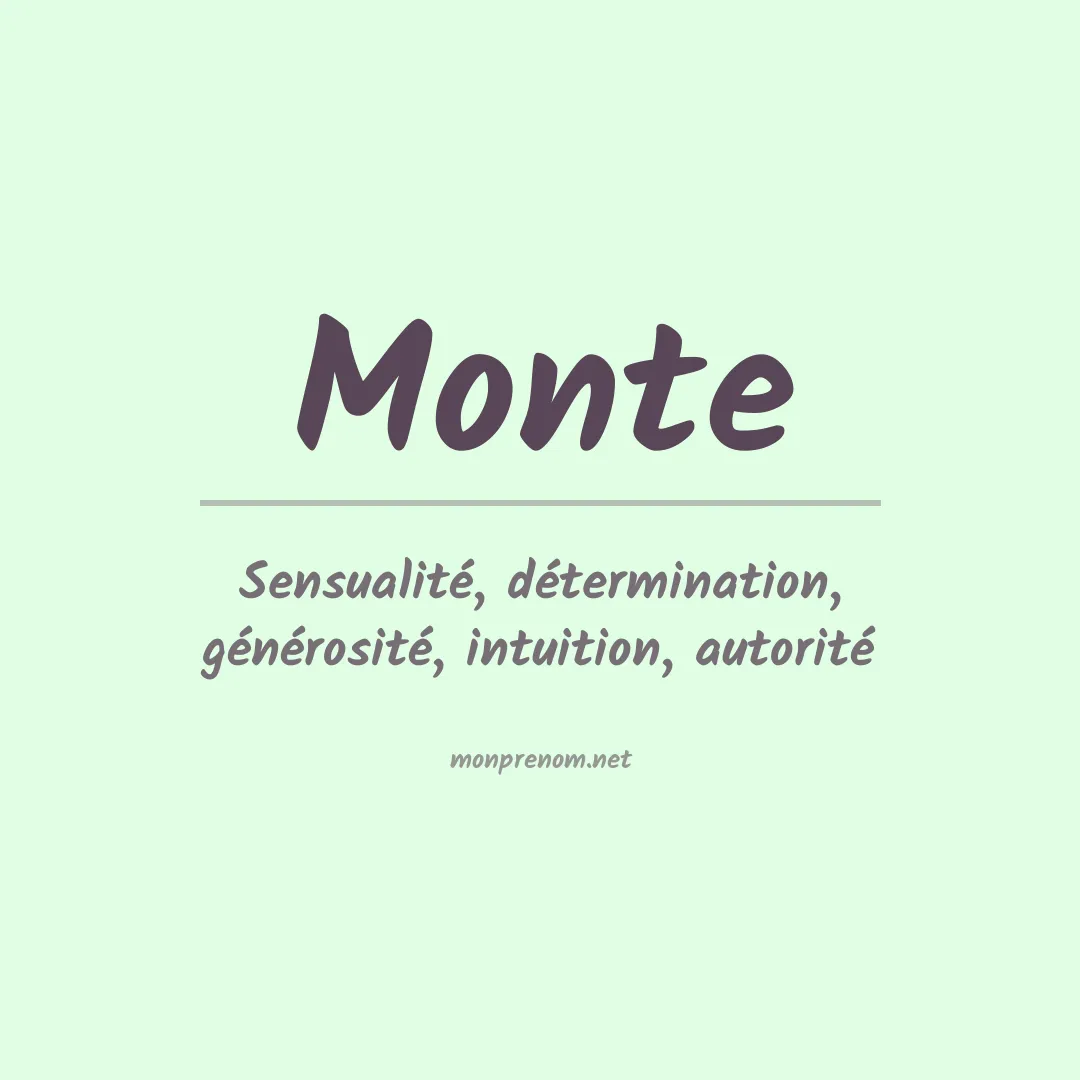 Prénom Monte