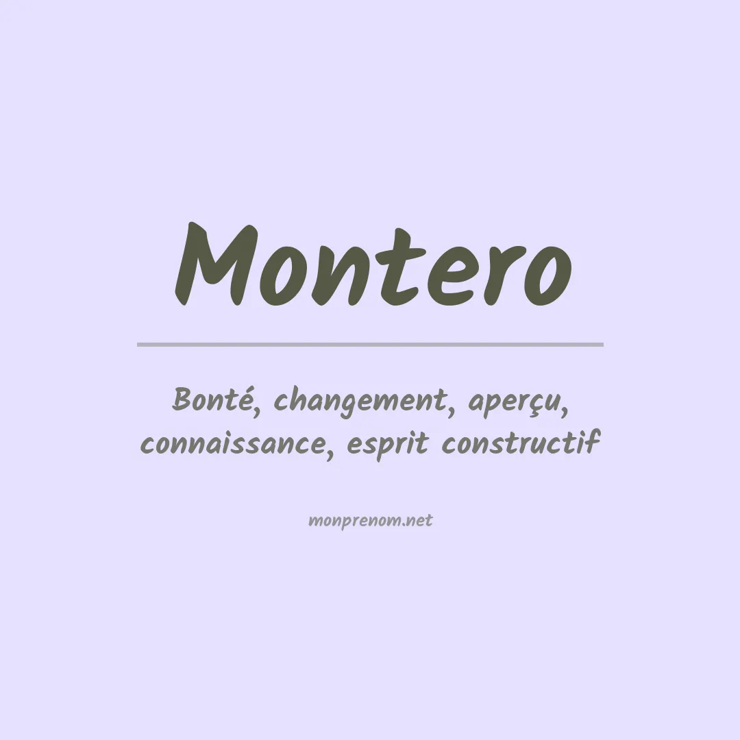 Prénom Montero