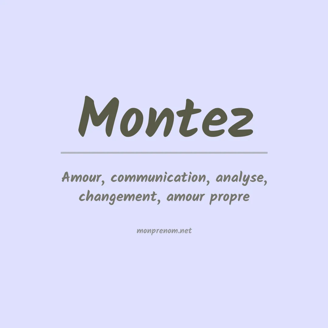 Prénom Montez