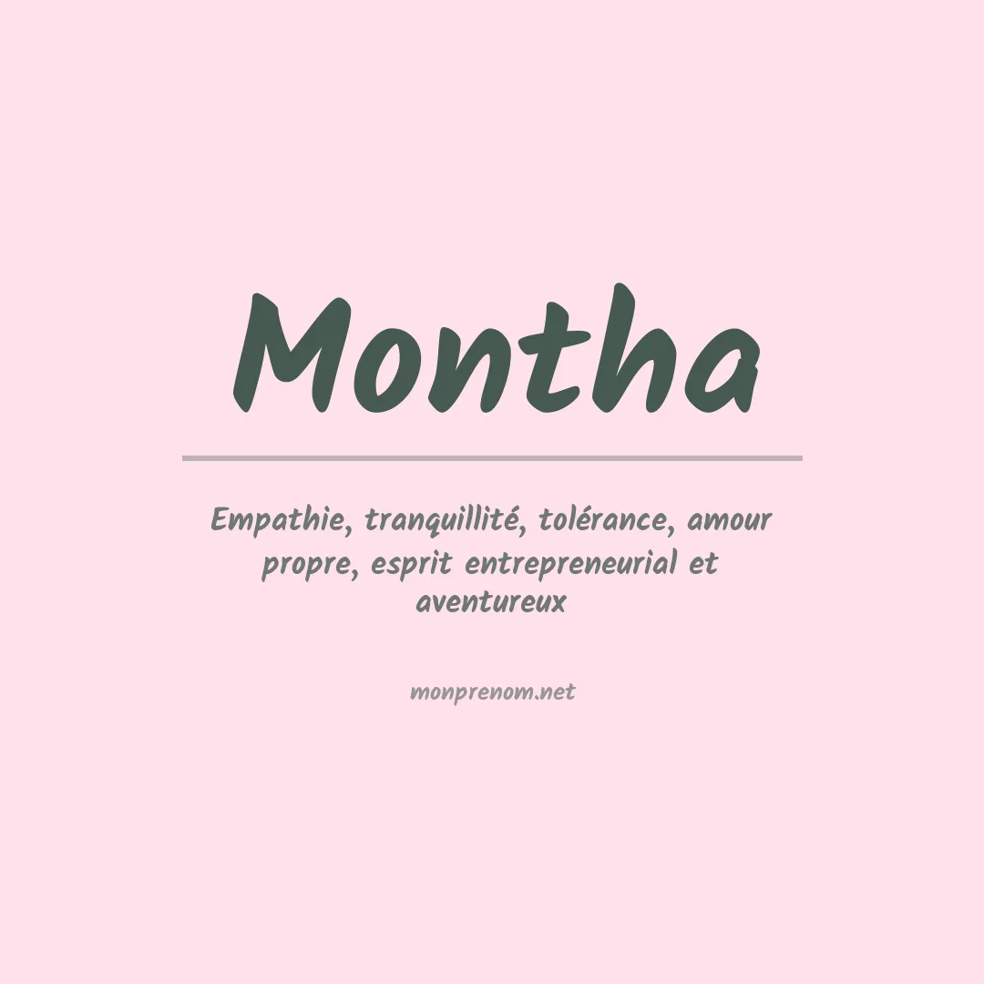 Signification du prénom Montha