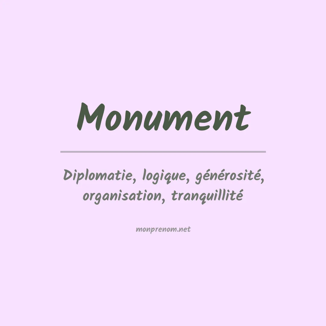 Signification du prénom Monument