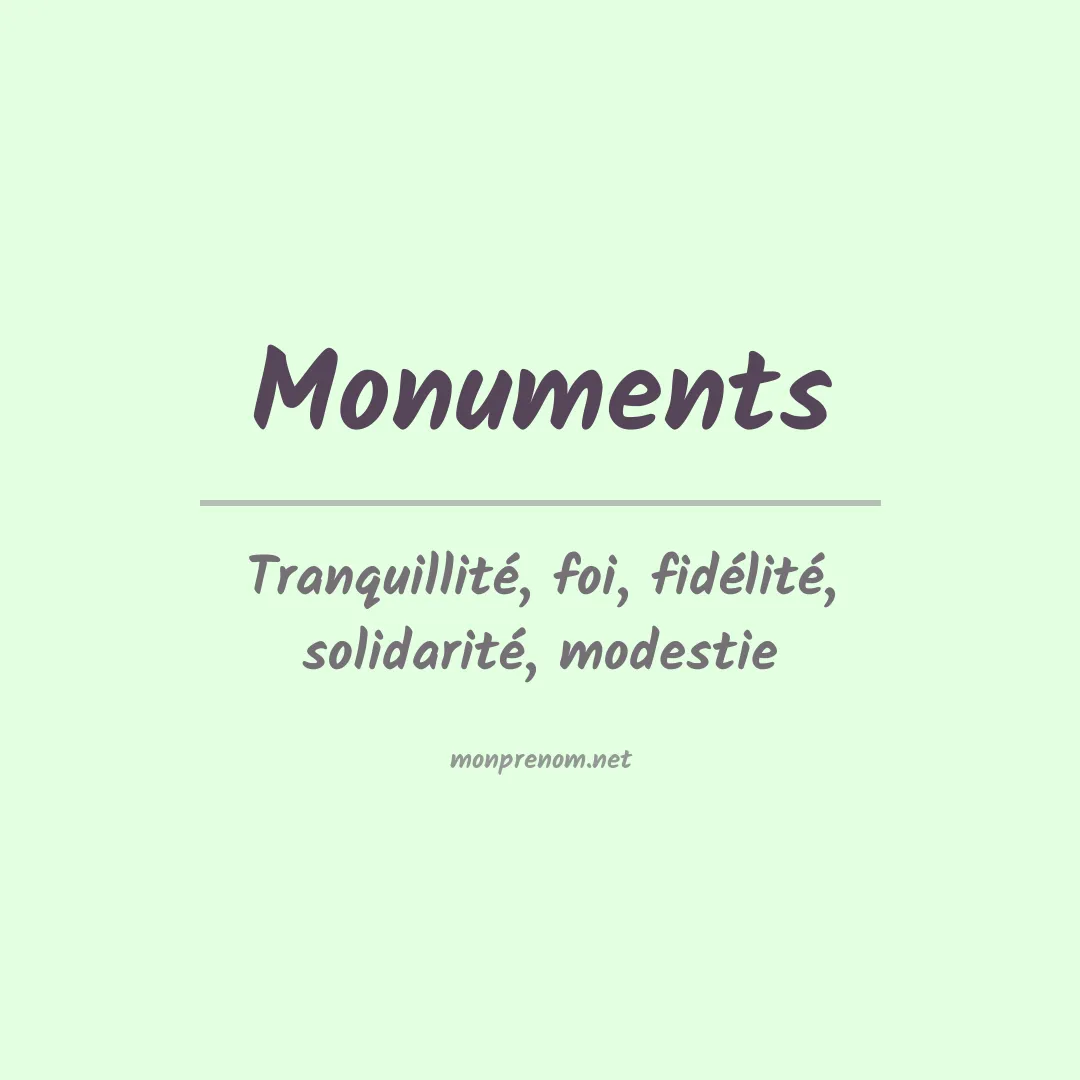 Signification du prénom Monuments