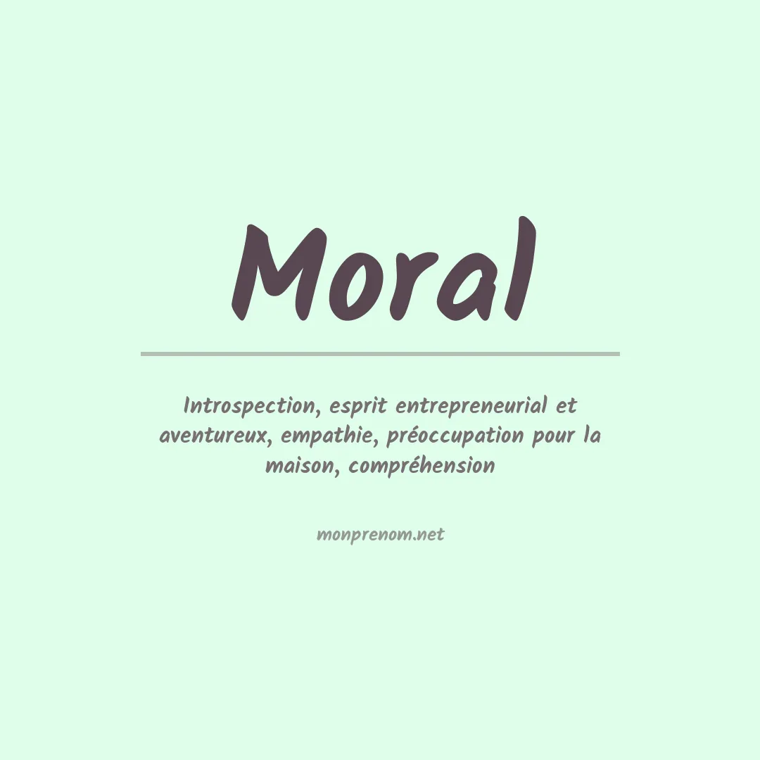 Signification du prénom Moral