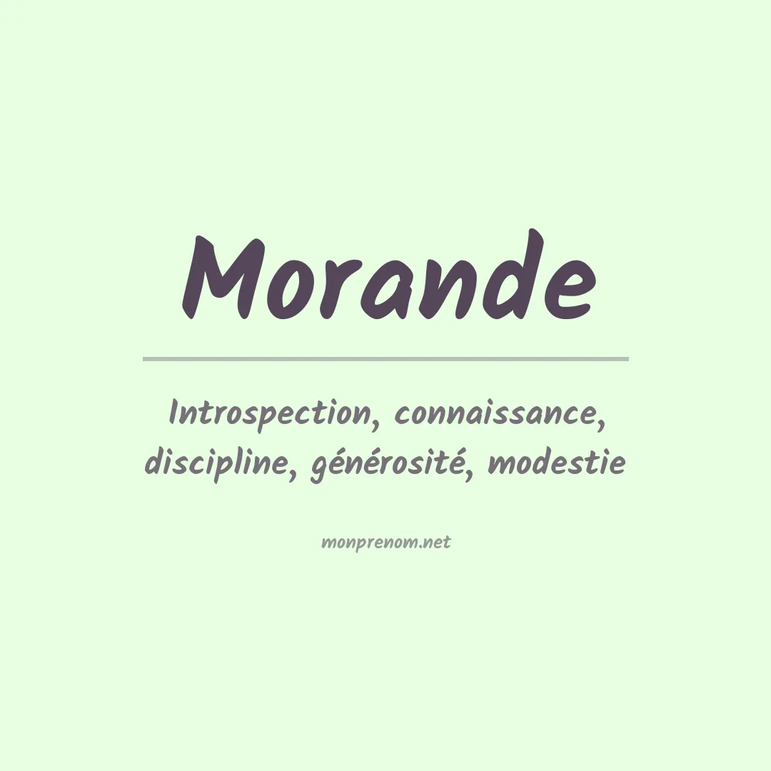 Signification du prénom Morande
