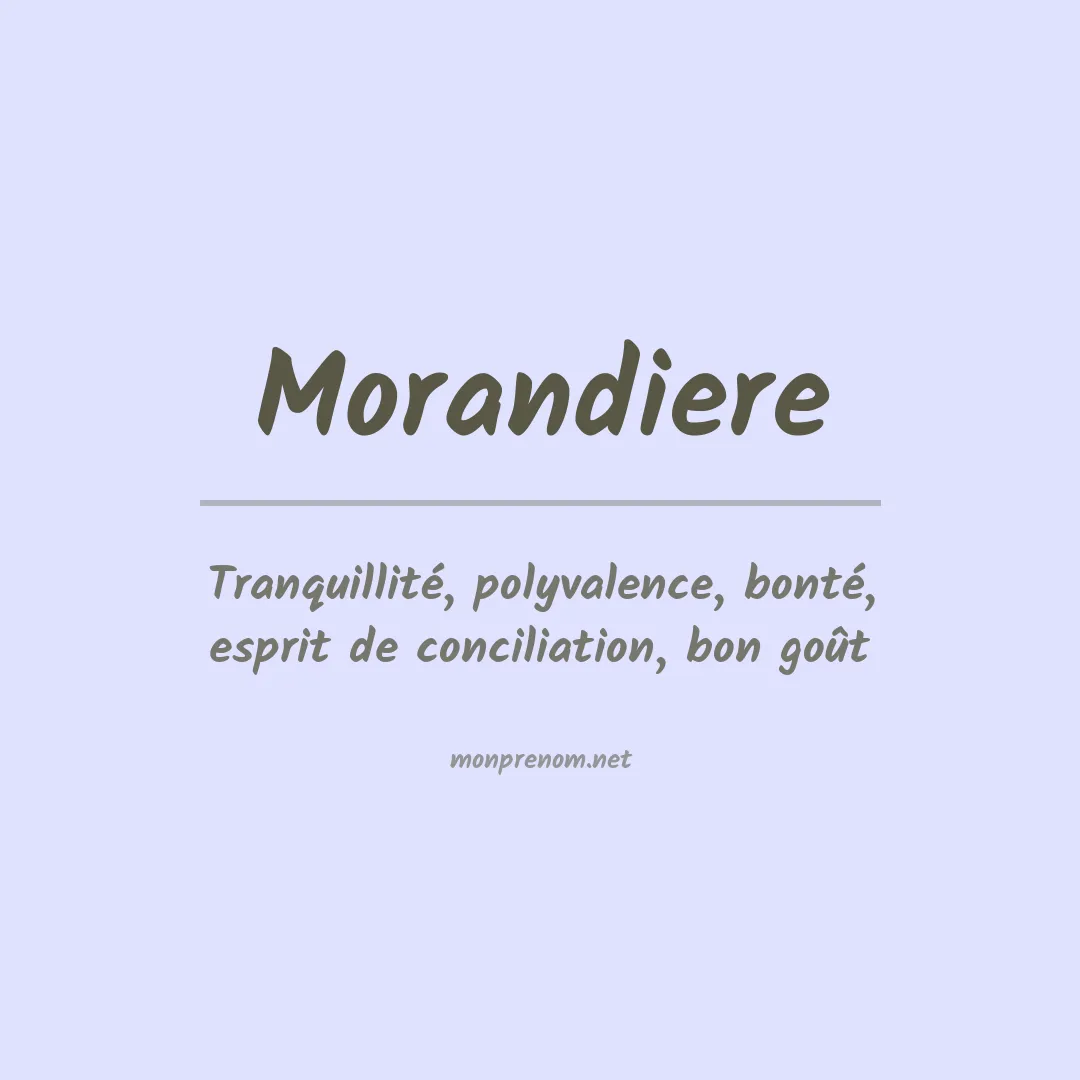 Signification du prénom Morandiere
