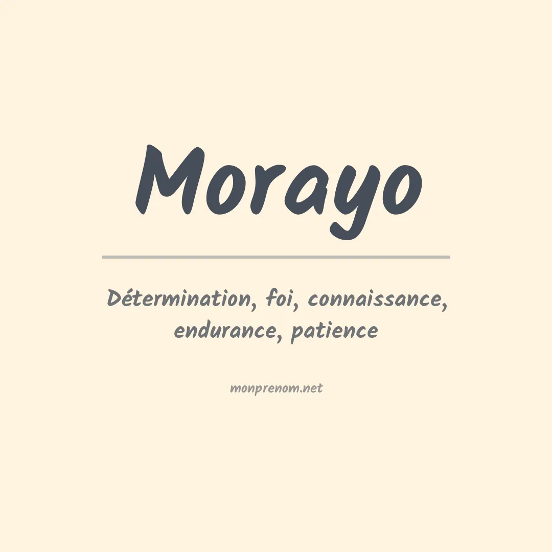 Signification du prénom Morayo