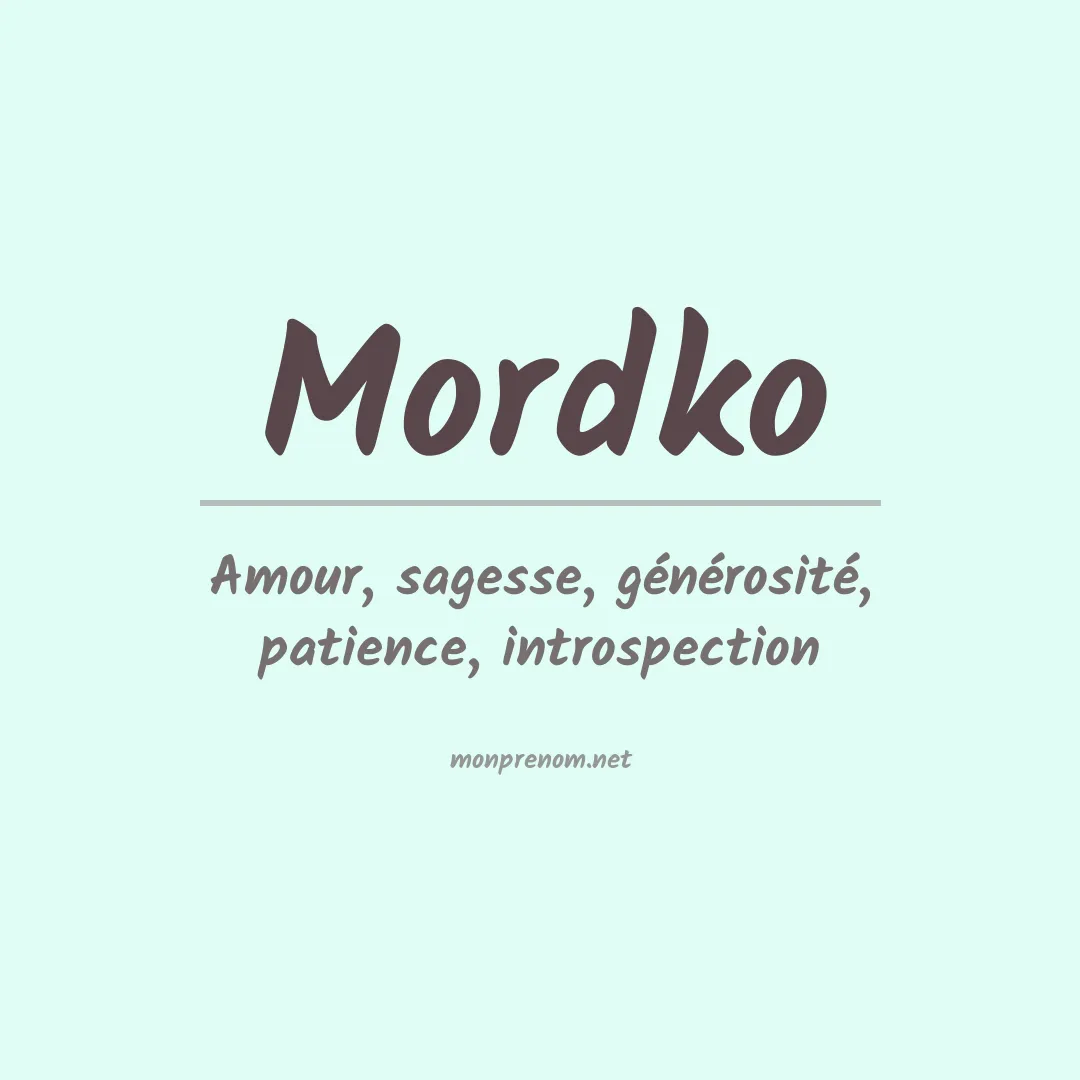 Signification du prénom Mordko
