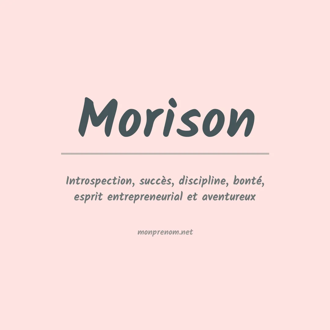 Signification du prénom Morison