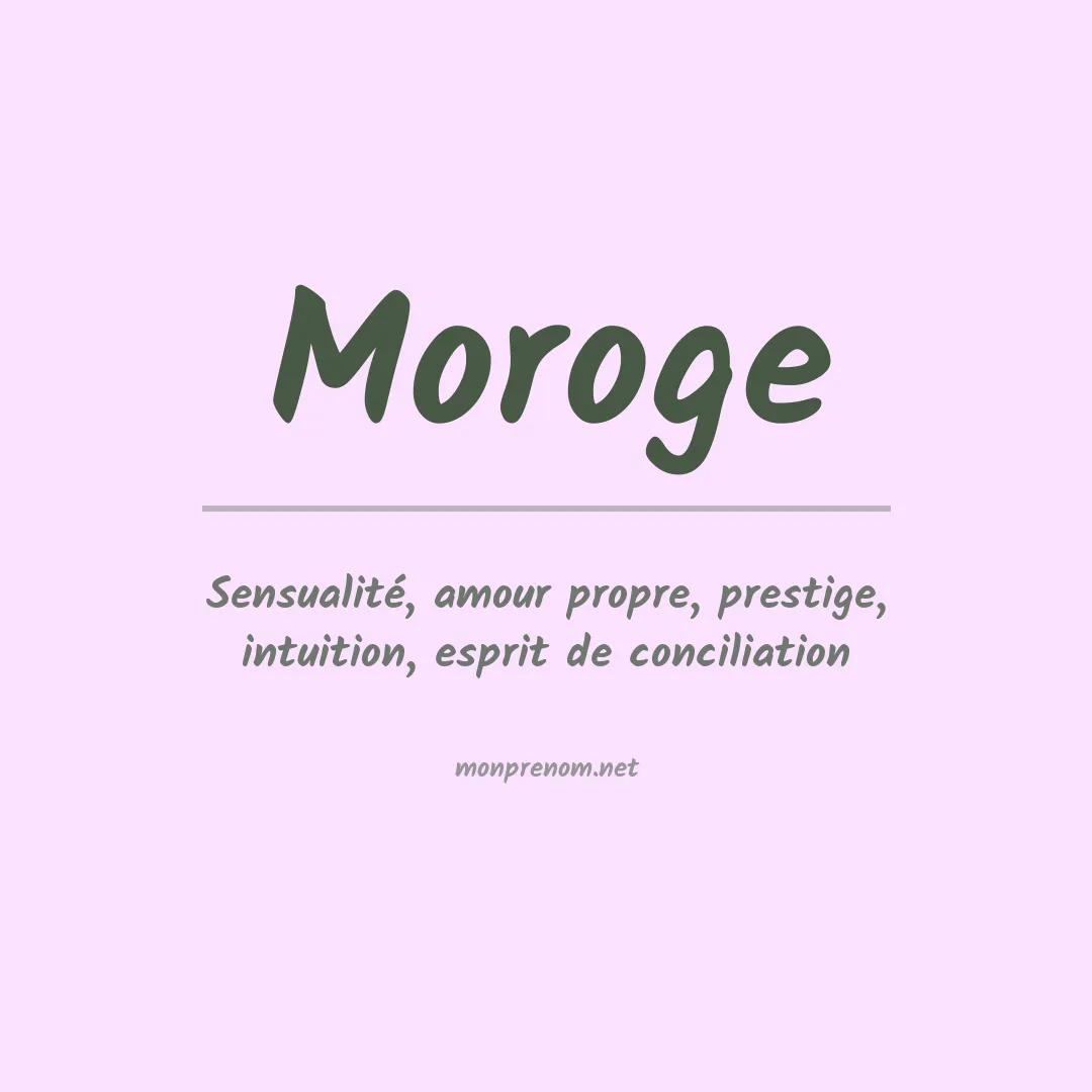 Signification du prénom Moroge