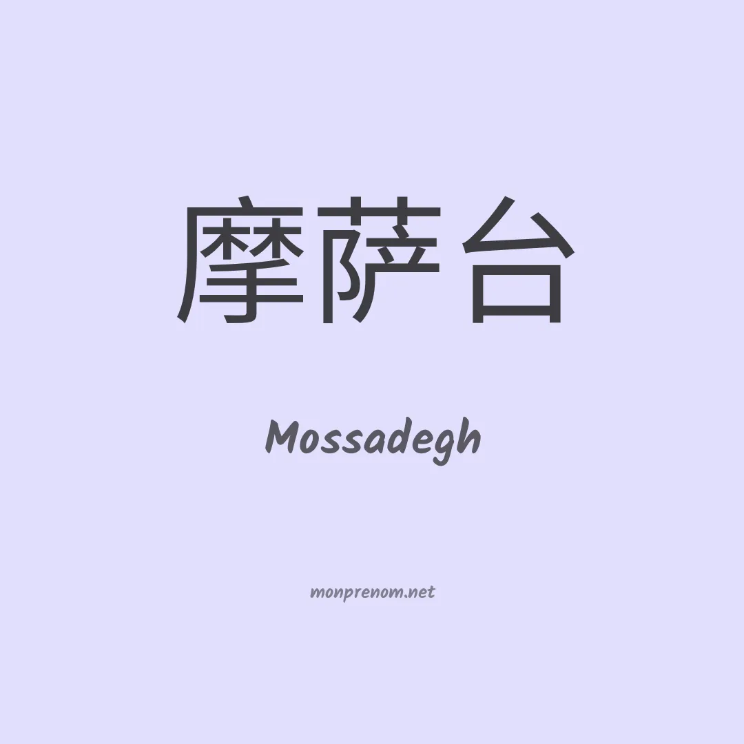 Mossadegh en chinois