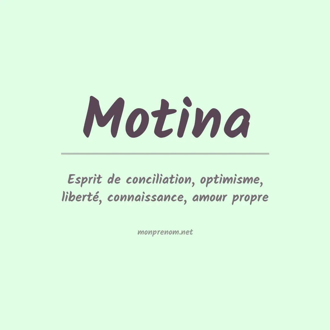 Signification du prénom Motina