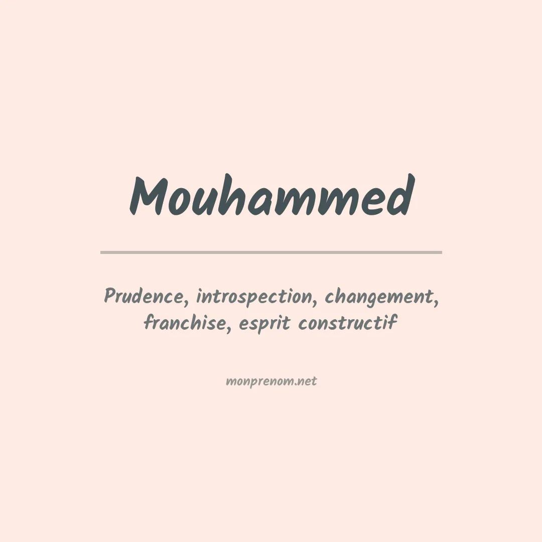 Signification du prénom Mouhammed