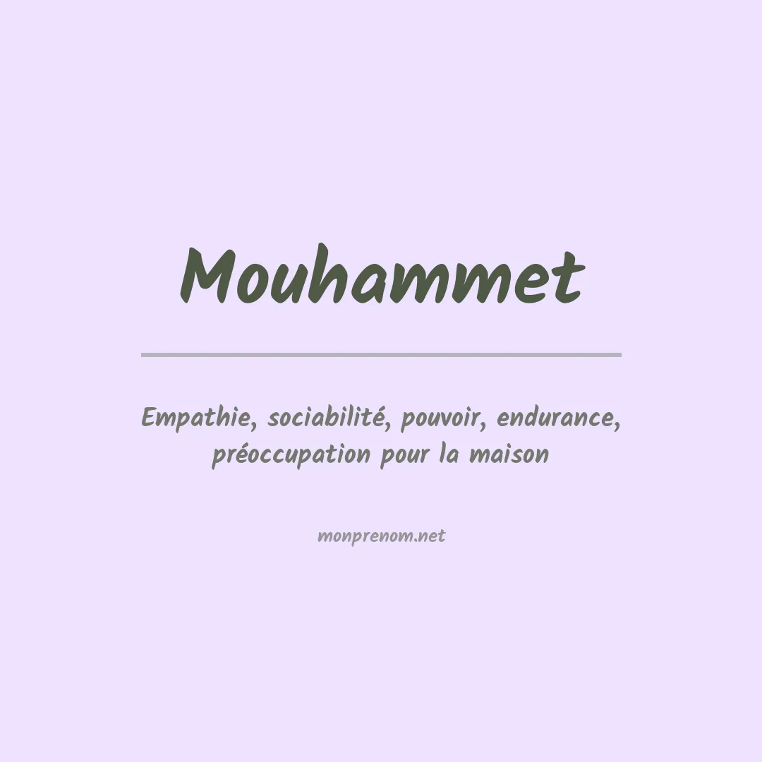 Signification du prénom Mouhammet
