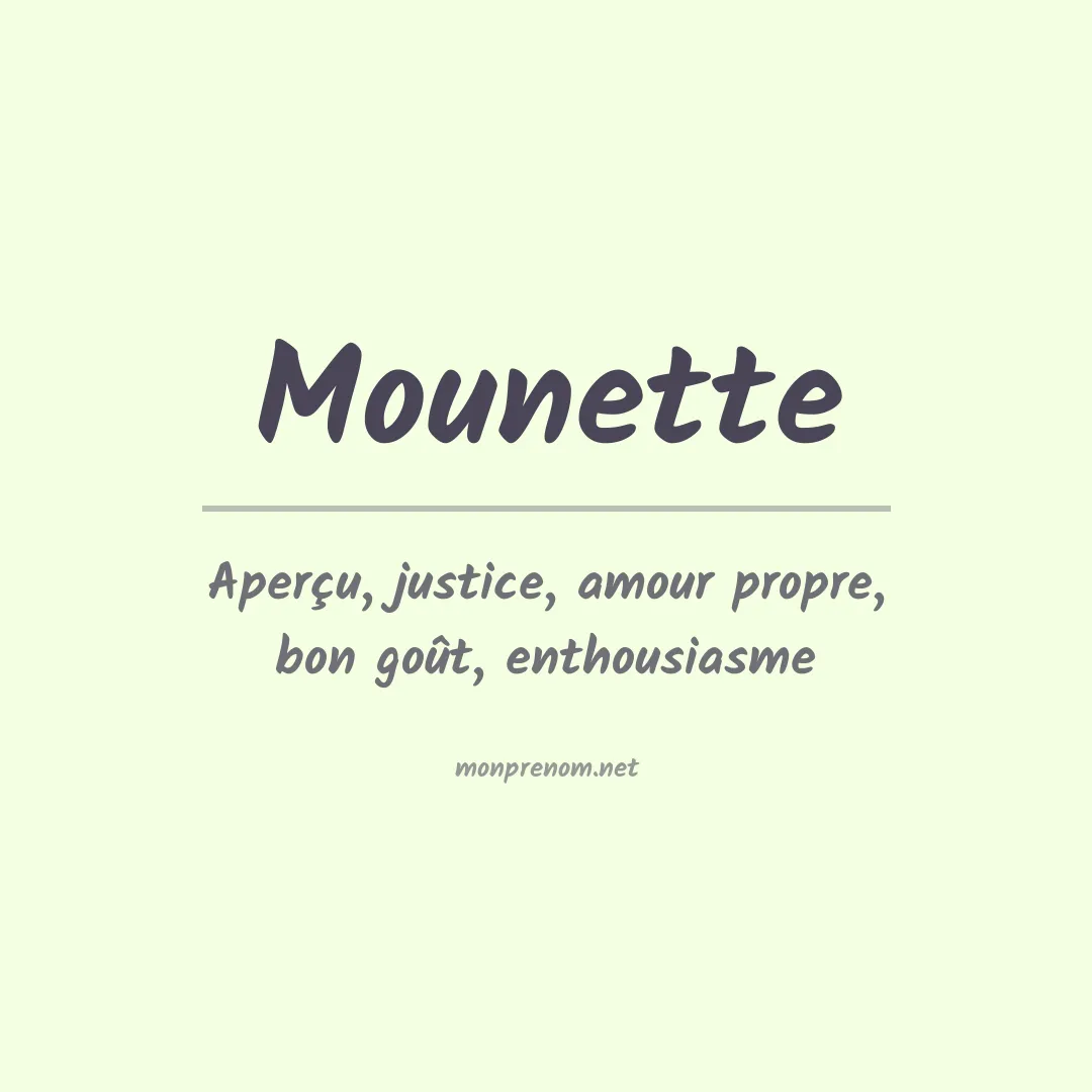 Signification du prénom Mounette