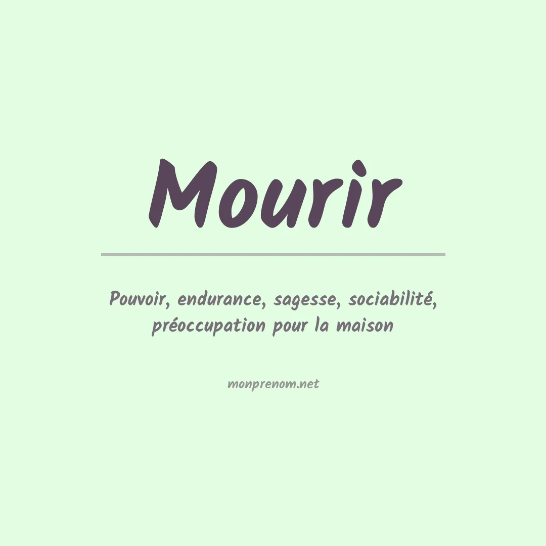 Prénom Mourir