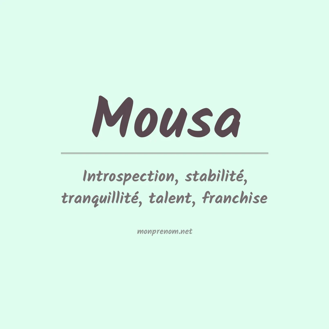 Prénom Mousa