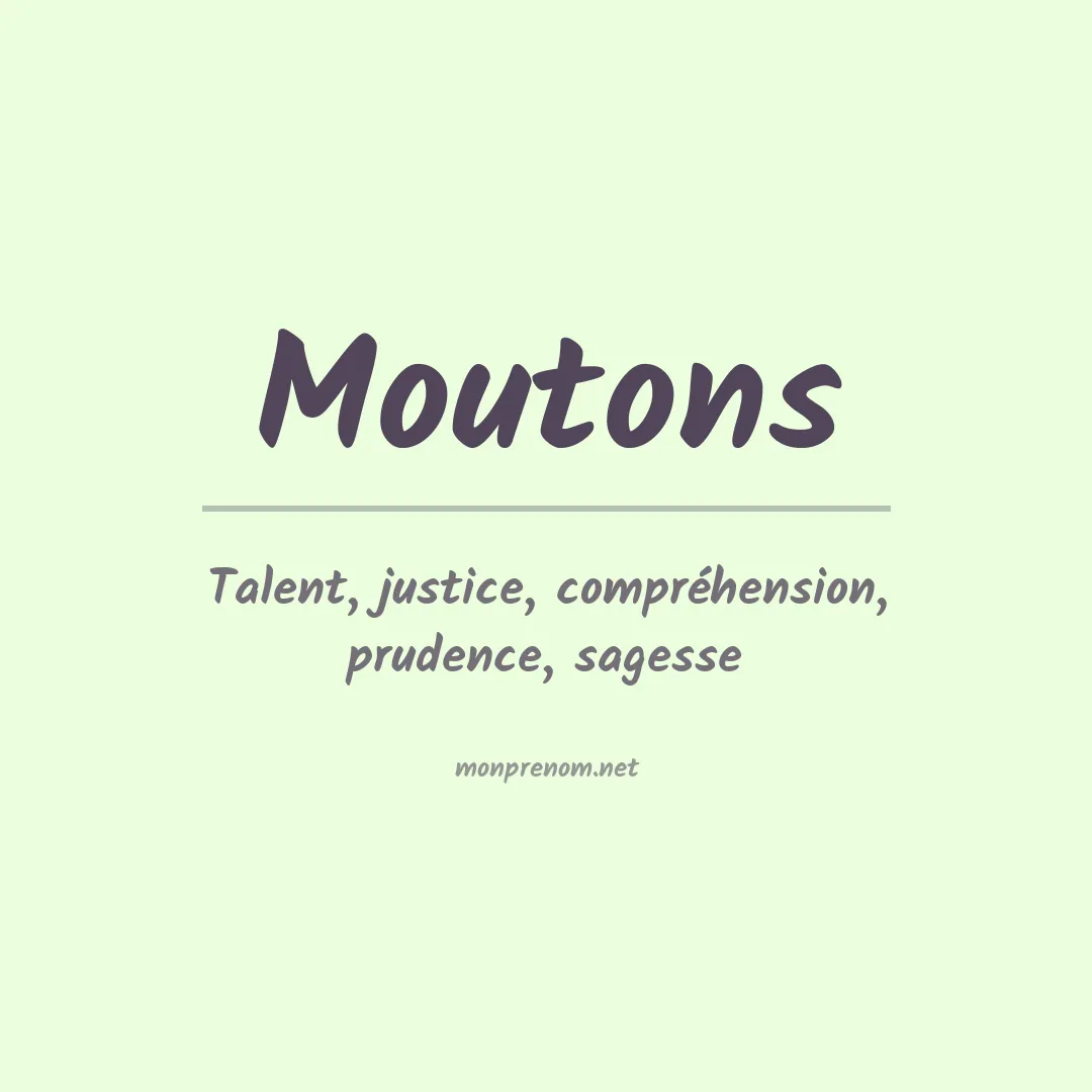 Signification du prénom Moutons