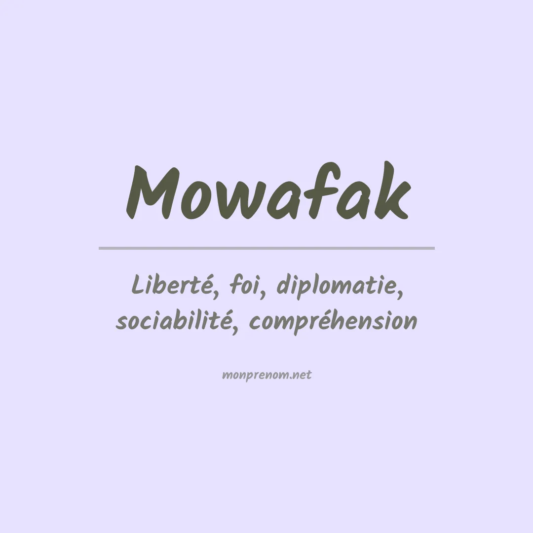 Signification du prénom Mowafak
