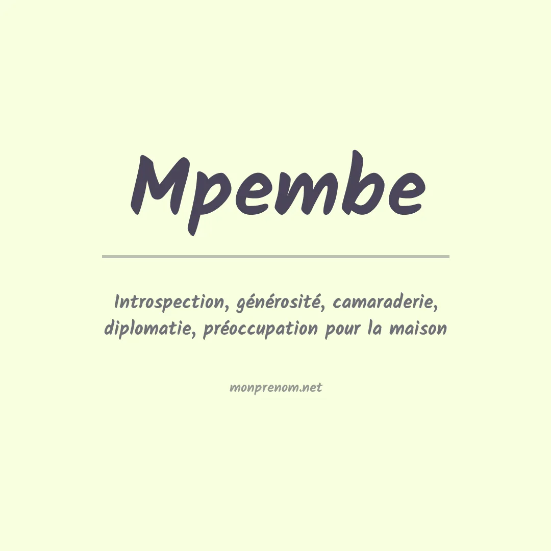 Signification du prénom Mpembe