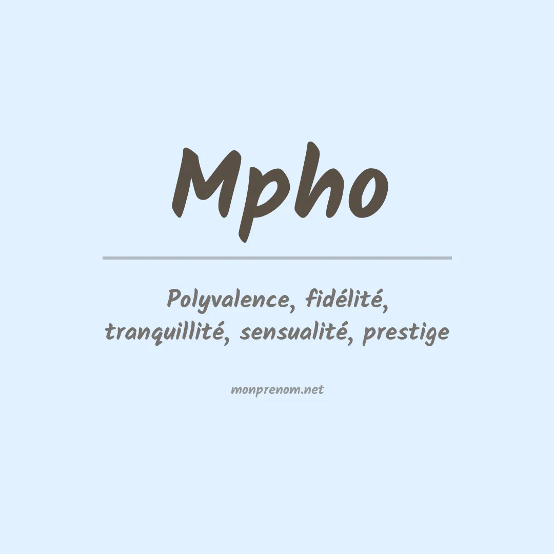 Signification du prénom Mpho