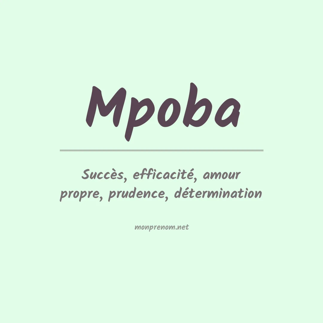 Signification du prénom Mpoba