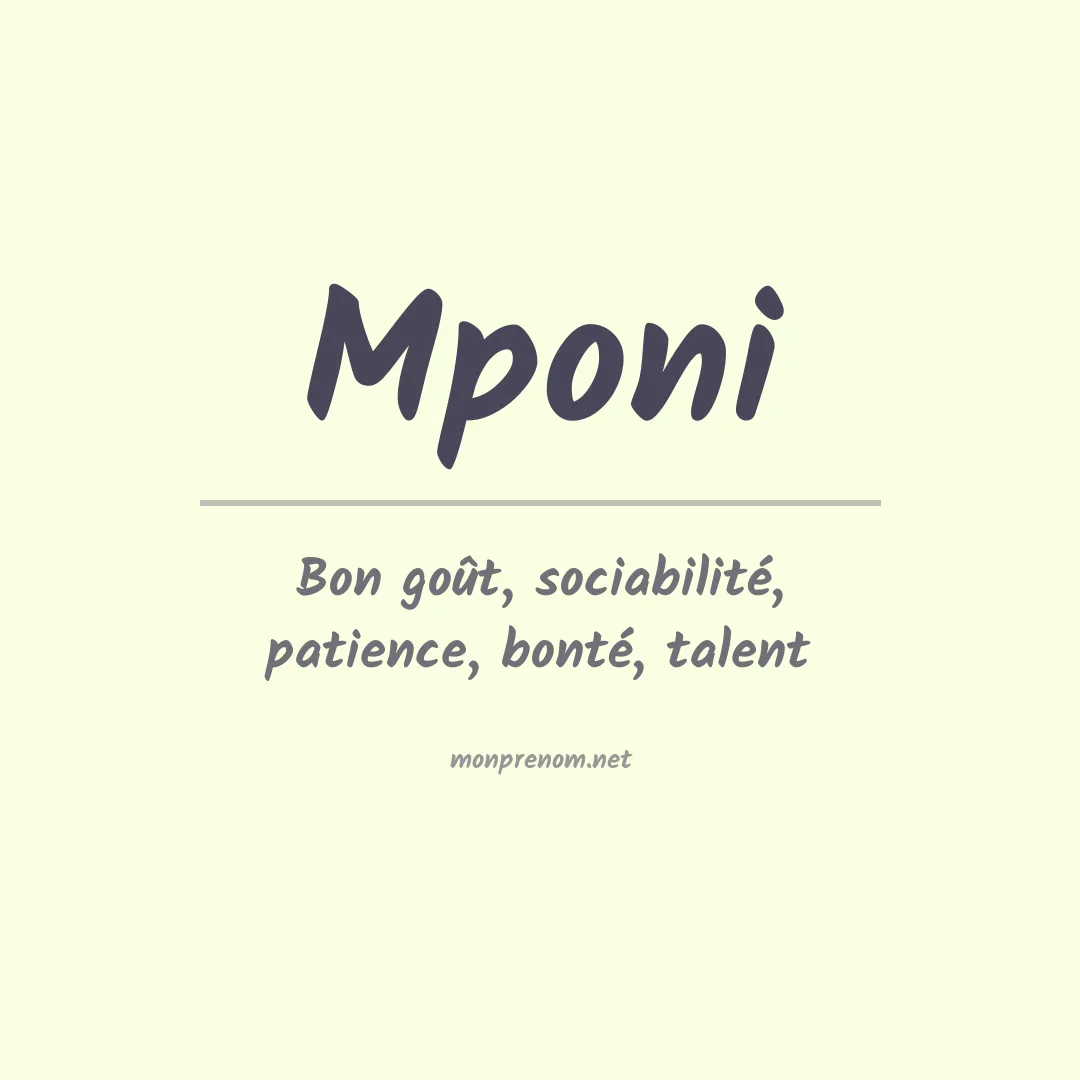 Signification du prénom Mponi