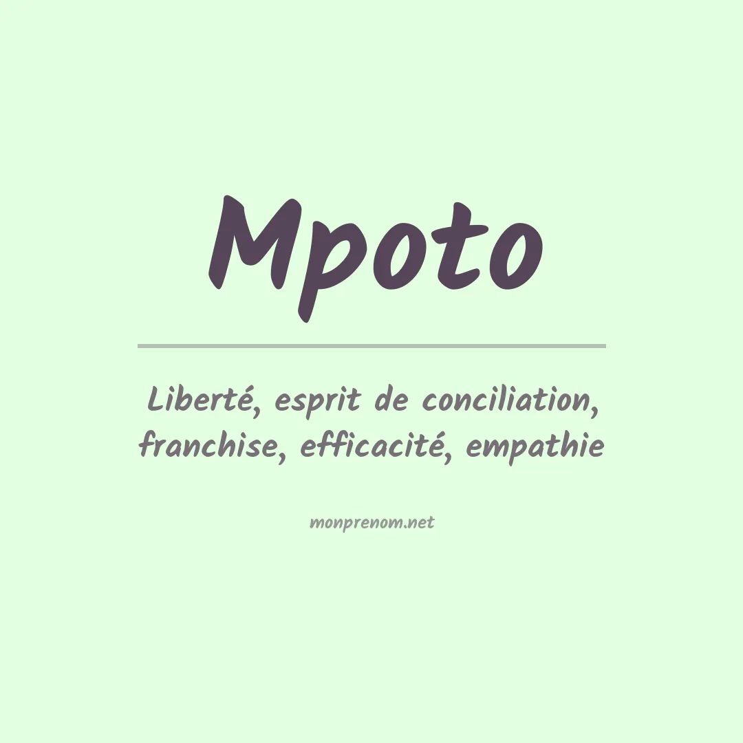 Signification du prénom Mpoto