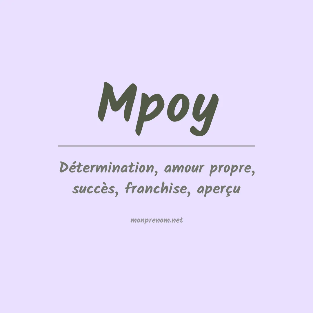 Signification du prénom Mpoy
