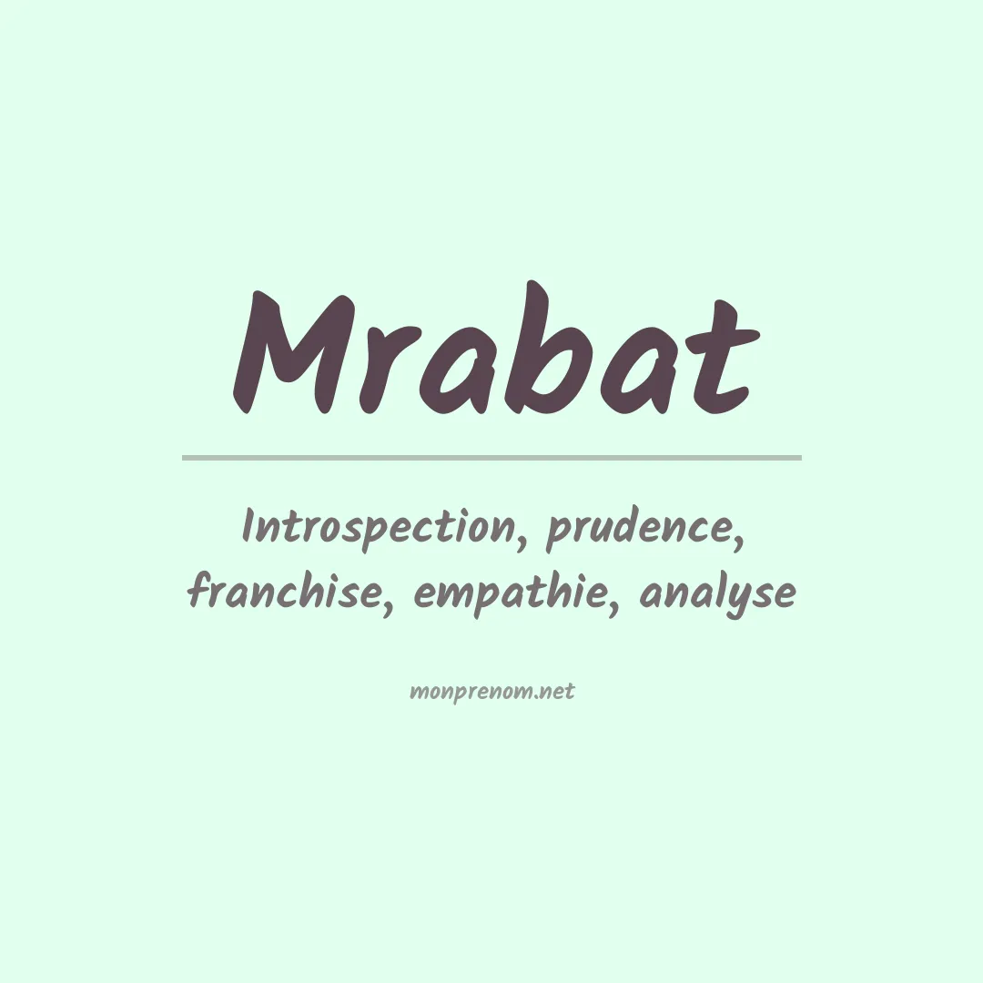 Signification du prénom Mrabat