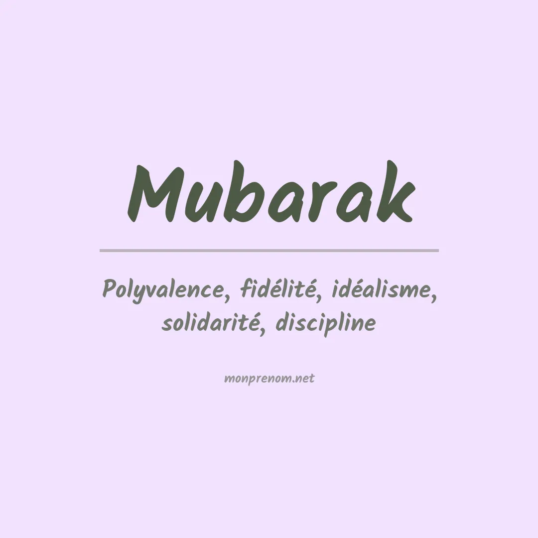 Signification du prénom Mubarak