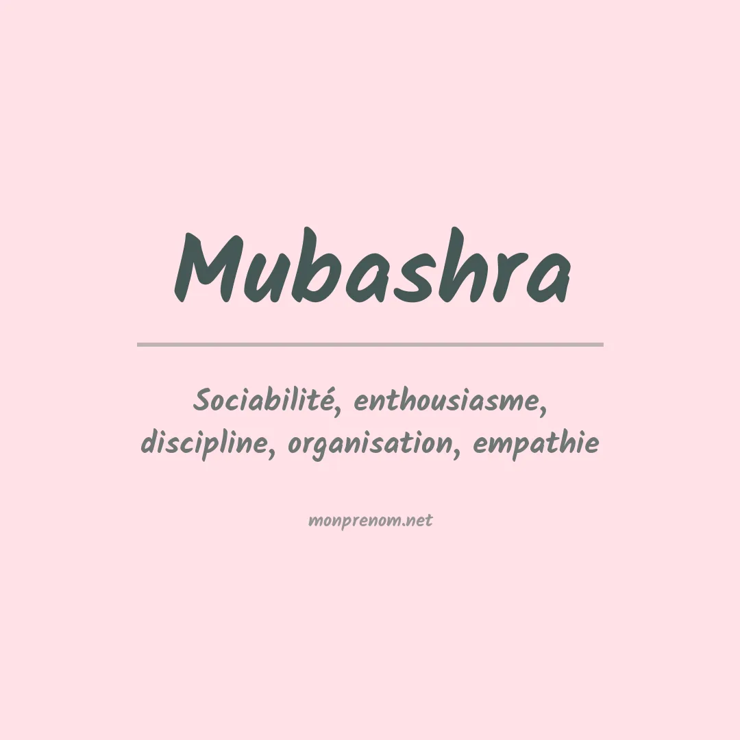 Signification du prénom Mubashra