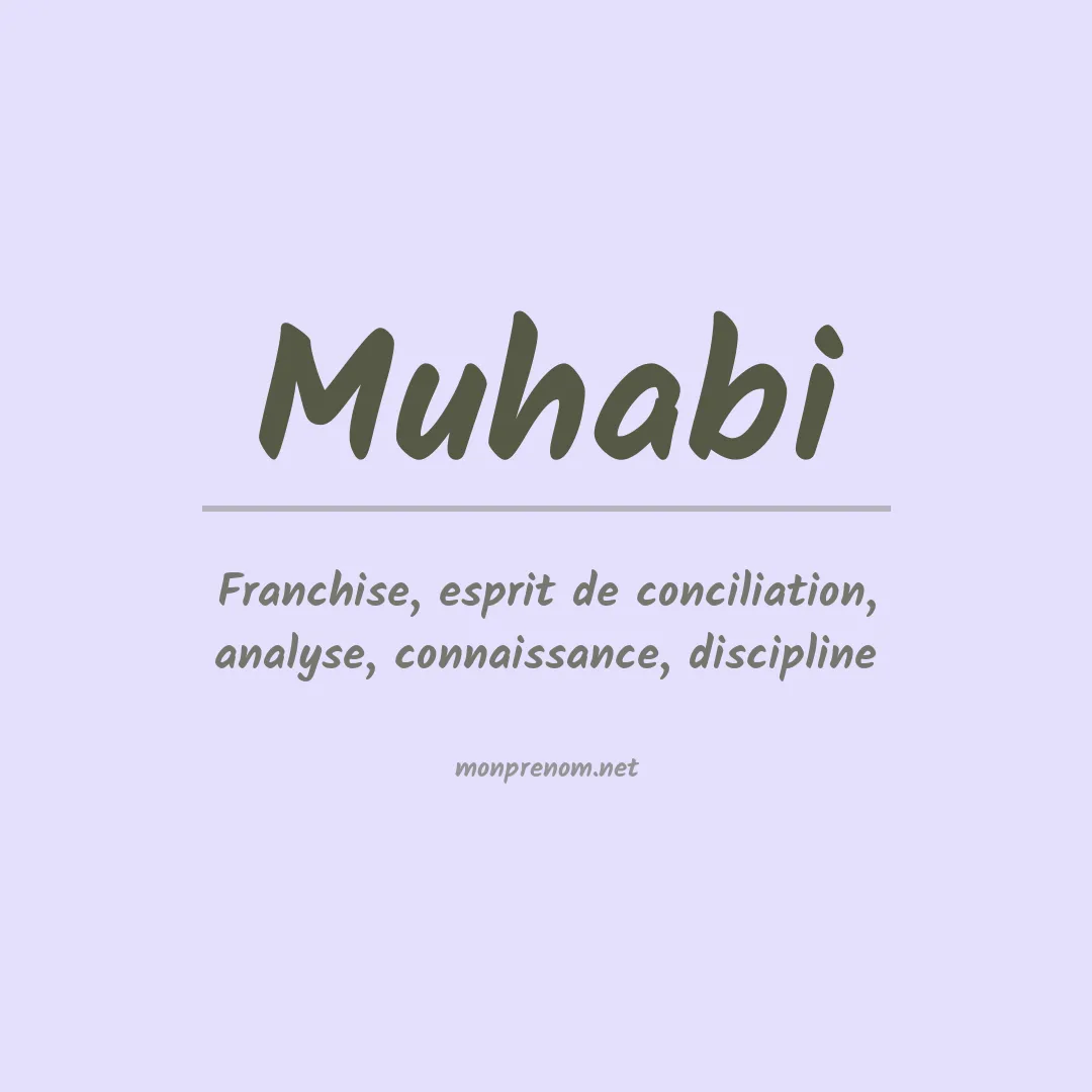 Signification du prénom Muhabi