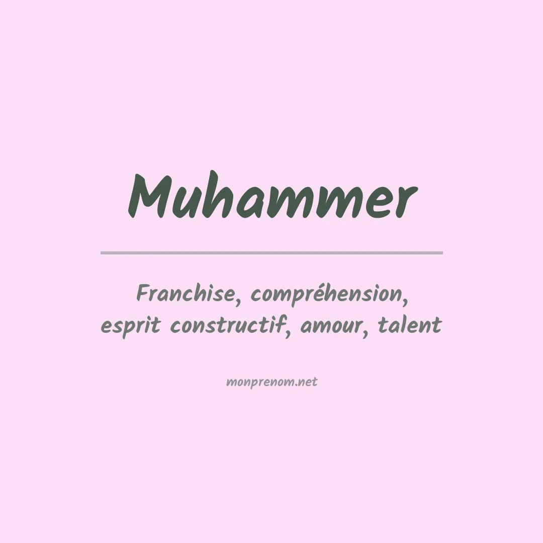 Signification du prénom Muhammer
