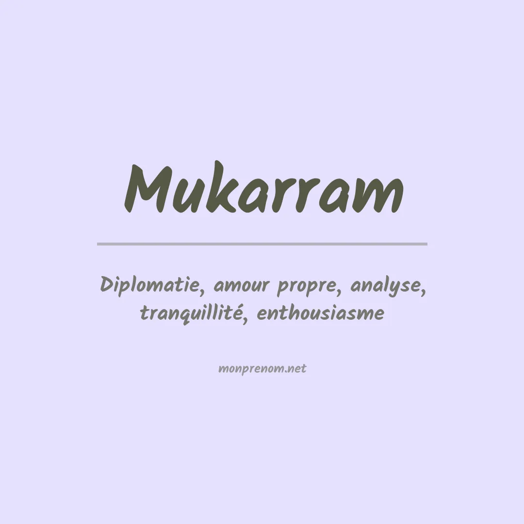 Prénom Mukarram