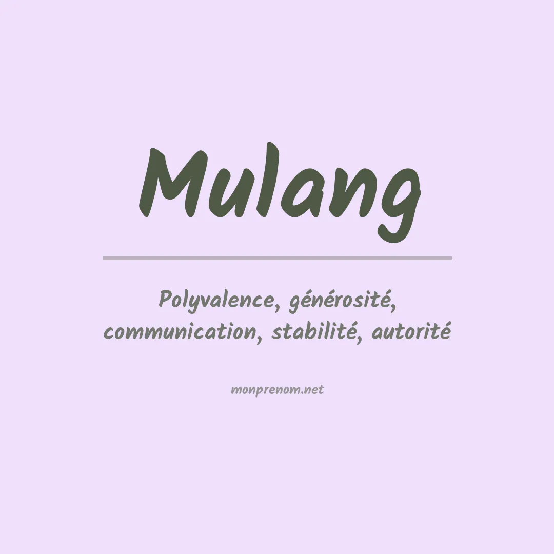 Signification du prénom Mulang