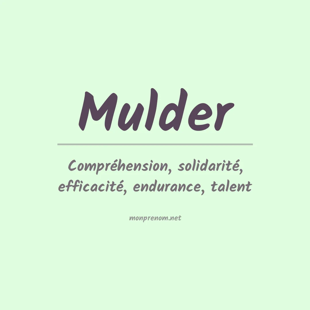 Prénom Mulder