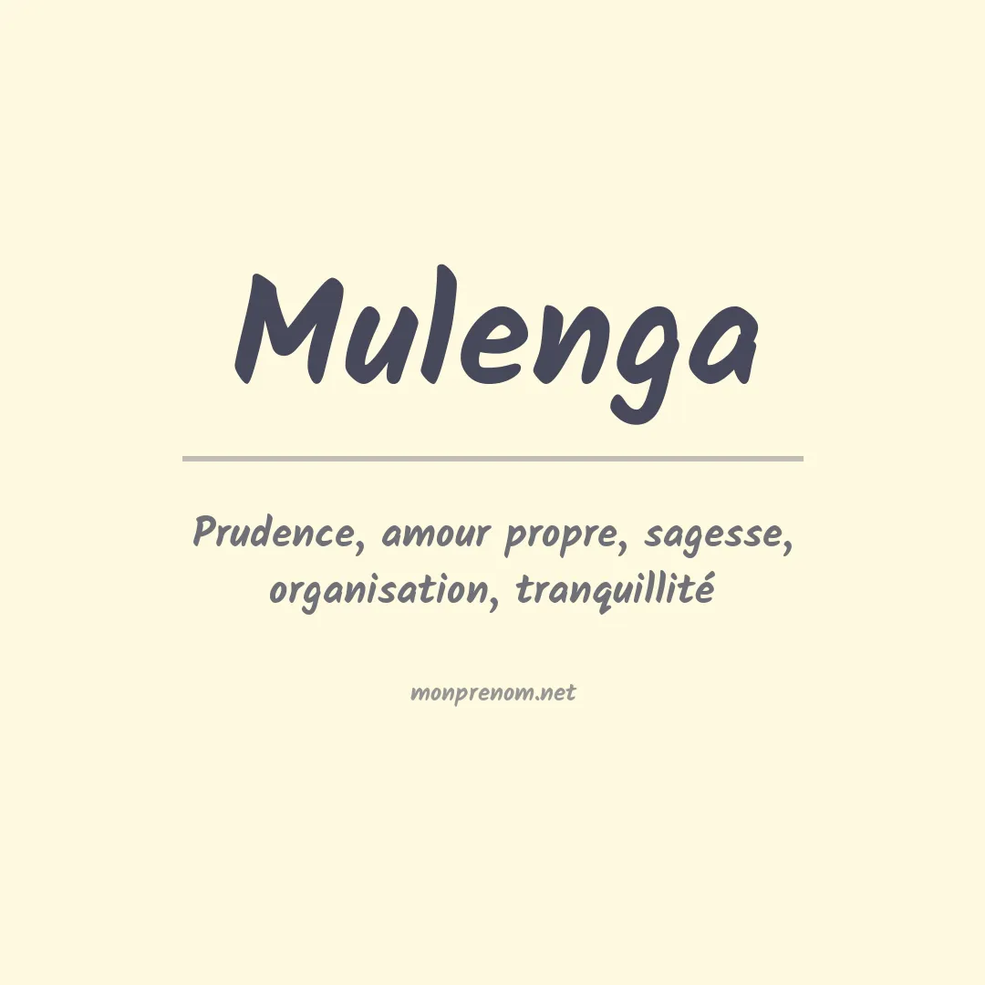Signification du prénom Mulenga