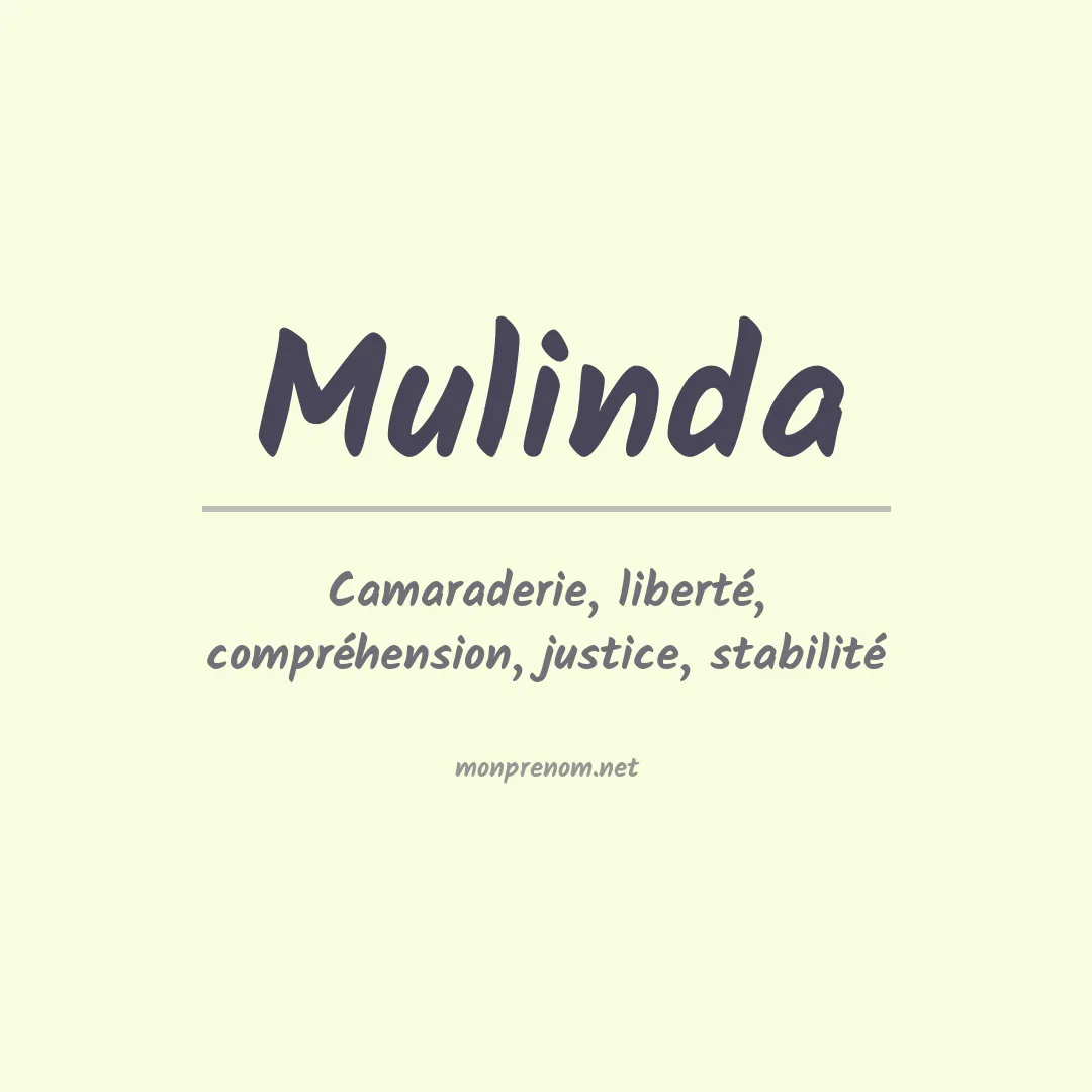 Signification du prénom Mulinda